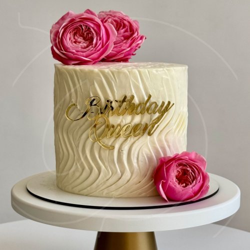 Топпер декоративный акриловый "Birthday Queen" Золото 11х5,5см 