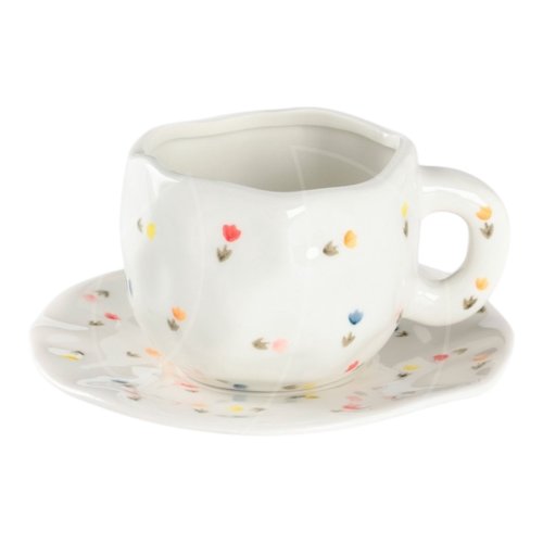 Набор чашка и блюдце керамика "Цветы" 10663003
