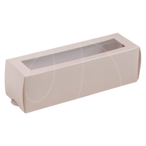 Коробка для макарон с окном персиковая 18x5,5x5,5 см 7429285