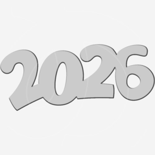 Топпер декоративный акриловый "2026" Серебро 8х3 см ТСК173