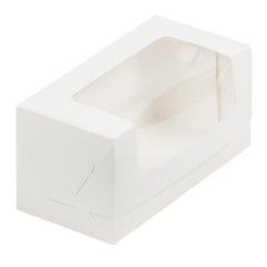 Коробка для кекса с окном белая 20х10х10 см 