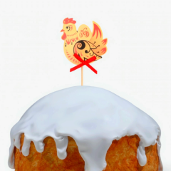 Топпер декоративный бумажный "Петушок-хохлома" 5,5х5 см 9889044