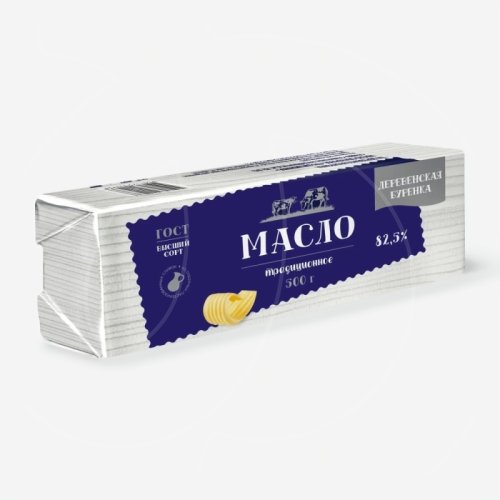 Масло сладко-сливочное несоленое "Деревенская бурёнка" 82,5% 500 г 