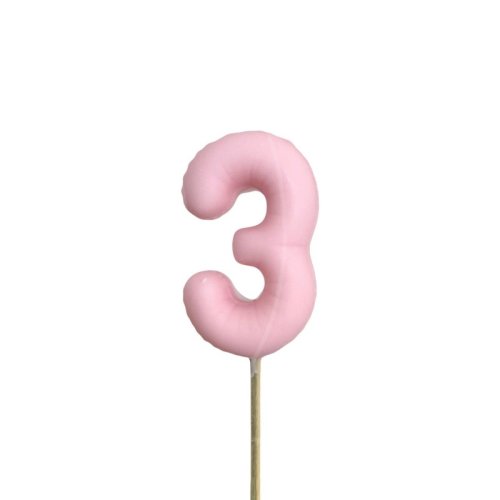 Фигурка из шоколадной глазури "Воздушный шарик розовый цифра 3" ФГ173(розовый3)	