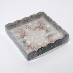 Коробка для сладостей с прозрачной крышкой "С Новым годом!" 15х15х3 см 6930822
