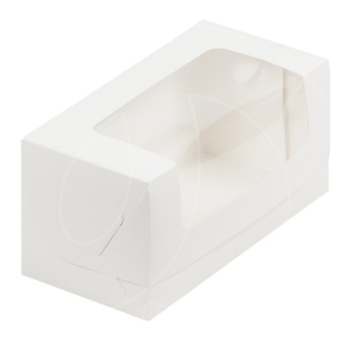 Коробка для кекса с окном белая 20х10х10 см 