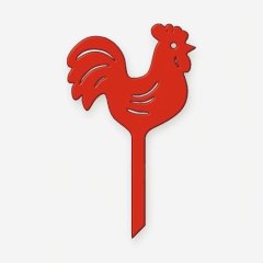 Топпер декоративный акриловый "Петушок" Красный 6 см ТСК440