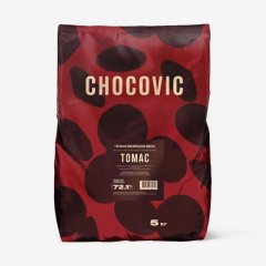 Шоколад горький CHOCOVIC "Томас" 72,1% 5 кг CHD-N72CHVC-25B
