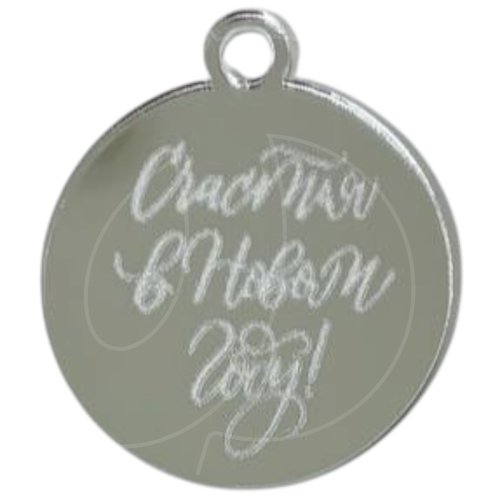 Топпер декоративный акриловый "Счастья в Новом году! Бирка" Серебро 4 см ТСК230